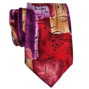 J Garcia Silk Tie Music Abstract Colourful